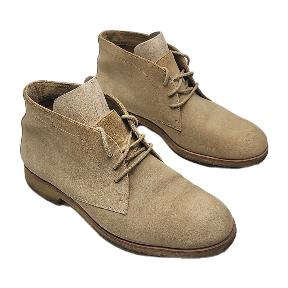 Johnston & Murphy Ankle Boot Chukka Tan Suede Lace-Up Women Size 9 Gum Sole Shoe - Picture 2 of 12
